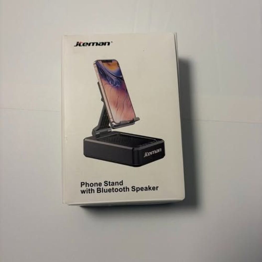 jteman phone stand with bluetooth speaker
